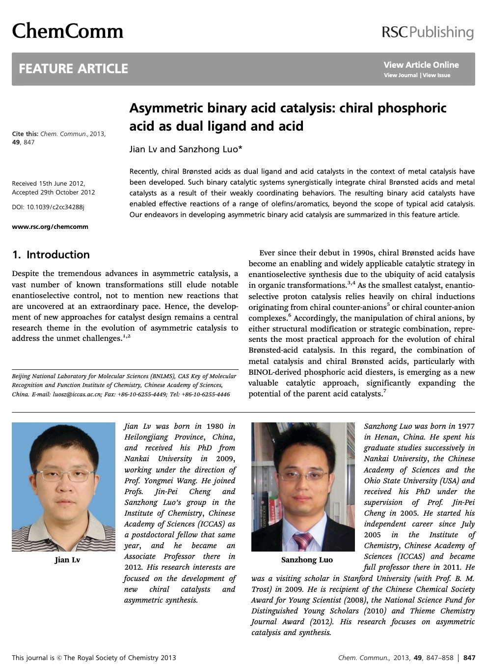 Asymmetric Binary Acid Catalysis